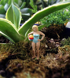female in swimsuit with beach ball terra folk pewter figurine