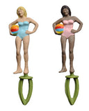 female in swimsuit with beach ball terra folk pewter figurine